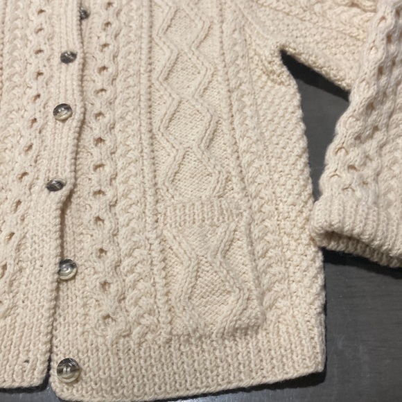beautiful vintage Quill hand knit Irish wool fisherman’s sweater S? - Picture 4 of 9